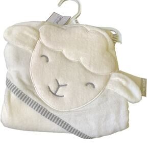 Carter's Baby Basics Cute Lamb Hooded Towel - 30"x30" - NWT
